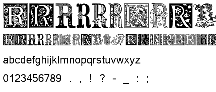 Ornamental Initials R font